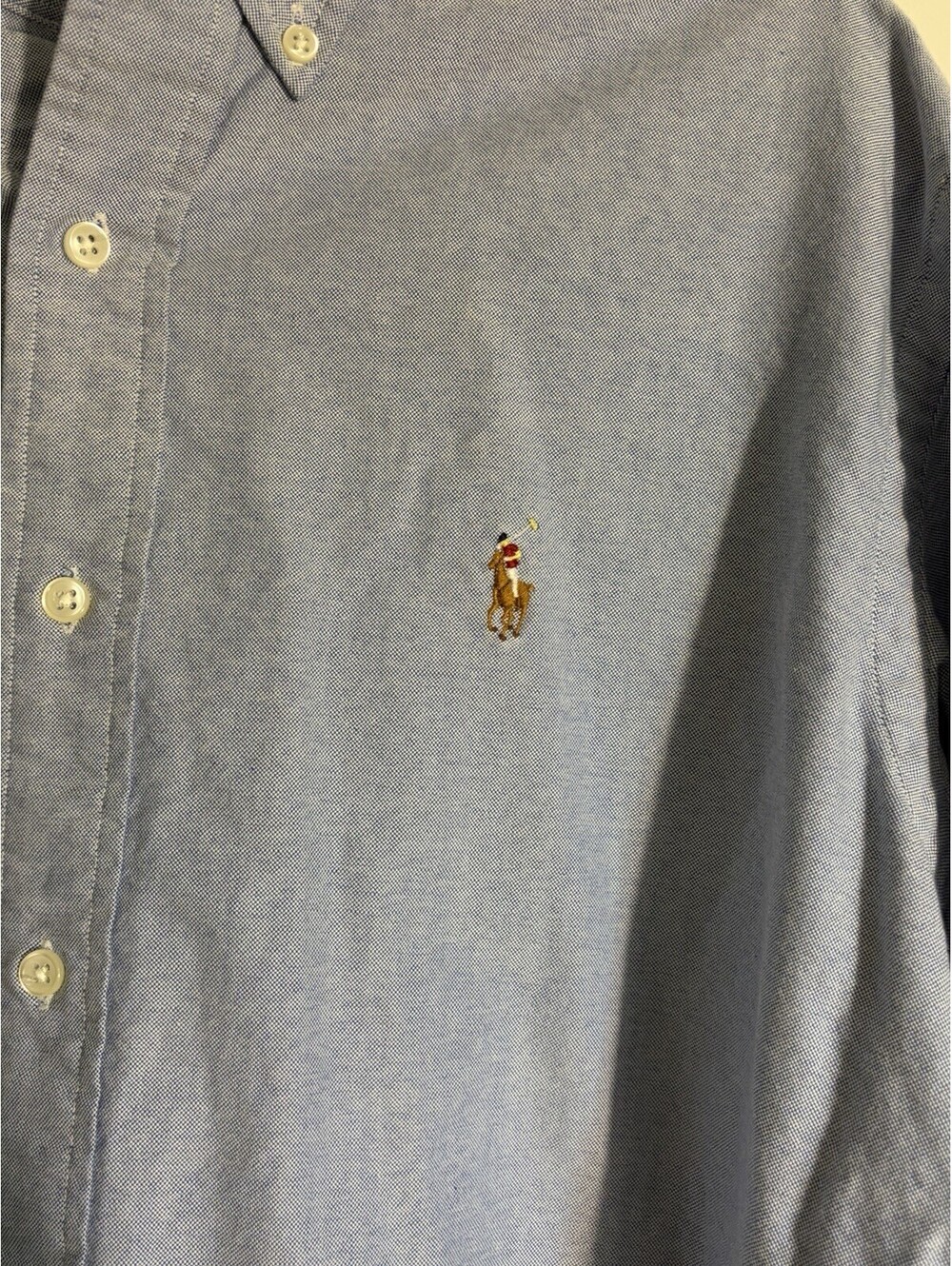 Ralph Lauren Men's L Cotton Woven Classic Fit Blue Button-Down Shirt - Picture 5 of 5